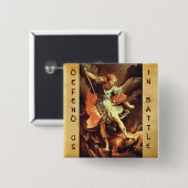 Badge Carré 5 Cm Saint Michel l'Archange (Devant & derrière)