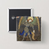 Badge Carré 5 Cm Saint Michel l'Archange avec le diable (Devant & derrière)