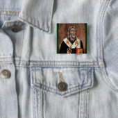Badge Carré 5 Cm Saint Patrick à la main levée (En situation)