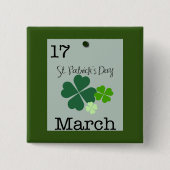 Badge Carré 5 Cm Saint Patrick's Day 17 mars 2023 (Devant)