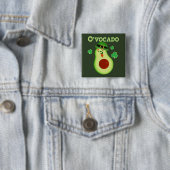 Badge Carré 5 Cm Saint Patrick's Day Leprechaun Avocado Pun (En situation)