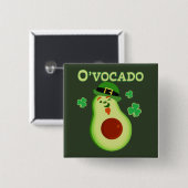 Badge Carré 5 Cm Saint Patrick's Day Leprechaun Avocado Pun (Devant & derrière)