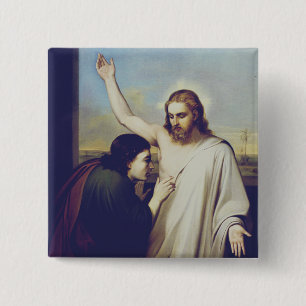 Badge Carré 5 Cm Saint Thomas doutant par Silvestro Lega