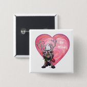 Badge Carré 5 Cm Saint Valentin (Devant & derrière)