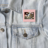 Badge Carré 5 Cm Saint Valentin Chatons (En situation)