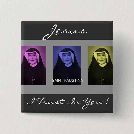 Badge Carré 5 Cm sainte faustina (Devant)