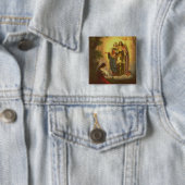Badge Carré 5 Cm Sainte Jeanne d'Arc (En situation)