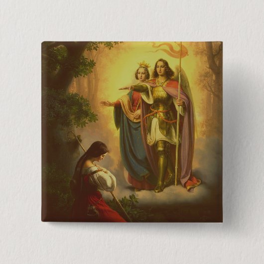Badge Carré 5 Cm Sainte Jeanne d'Arc (Devant)