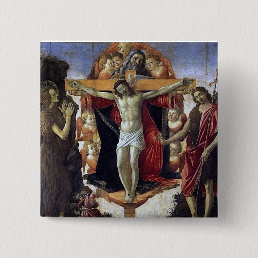Badge Carré 5 Cm Sainte Trinité - Botticelli (Devant)