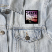 Badge Carré 5 Cm Saisissez le jour (En situation)