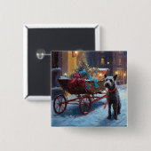 Badge Carré 5 Cm Saison de Noël de Chesapeake (Devant & derrière)