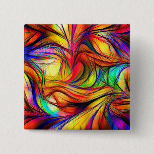 Badge Carré 5 Cm salade de couleur