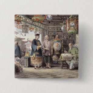 Badge Carré 5 Cm Salle d'exposition d'un négociant de lanterne à