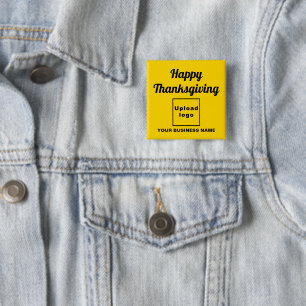 Badge Carré 5 Cm Salutation d'action de grâces sur le Carré jaune