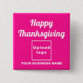 Badge Carré 5 Cm Salutation d'action de grâces sur le Carré rose (Devant)