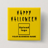 Badge Carré 5 Cm Salutation d'Halloween d'affaires sur la forme de (Devant)