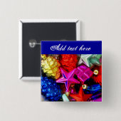 Badge Carré 5 Cm Salutations de saison_ (Devant & derrière)