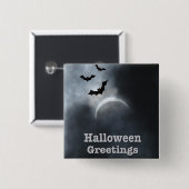 Badge Carré 5 Cm Salutations d'Halloween éffrayante Eclipse (Devant & derrière)