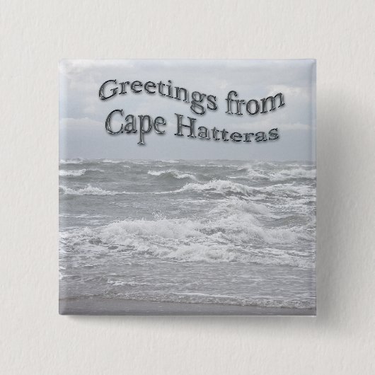 Badge Carré 5 Cm Salutations Du Cap Hatteras (Devant)