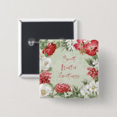 Badge Carré 5 Cm Salutations hivernales douces (Devant & derrière)