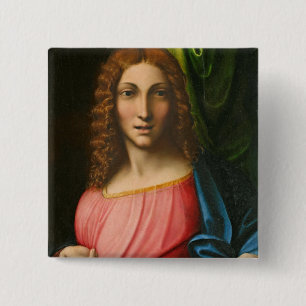 Badge Carré 5 Cm Salvator Mundi, C. 1515 (huile sur le panneau)
