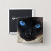 Badge Carré 5 Cm Sam le chat siamois (Devant & derrière)