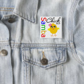 Badge Carré 5 Cm Samba Chick (En situation)
