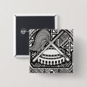 Badge Carré 5 Cm samoa américain (Devant & derrière)