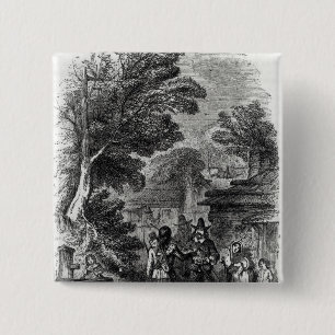 Badge Carré 5 Cm Samoset, le visiteur indien