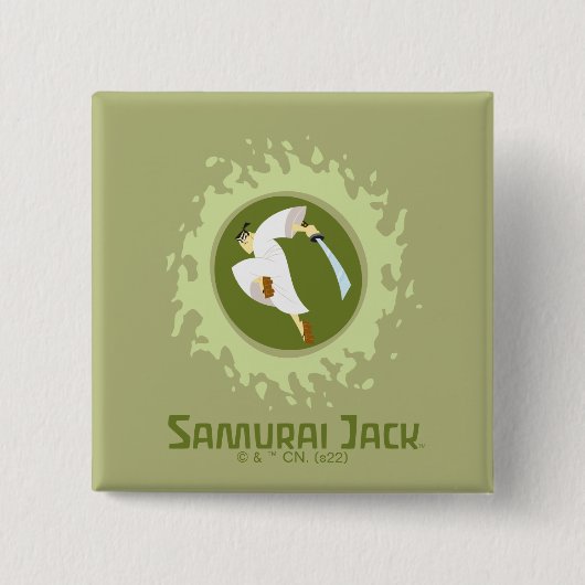 Badge Carré 5 Cm Samurai Jack Leaping Graphic (Devant)