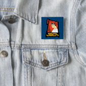 Badge Carré 5 Cm Samurai Jack Souriant Futuristic Frame Graphic (En situation)