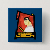 Badge Carré 5 Cm Samurai Jack Souriant Futuristic Frame Graphic (Devant)