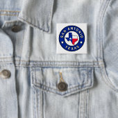 Badge Carré 5 Cm San Antonio Texas (En situation)