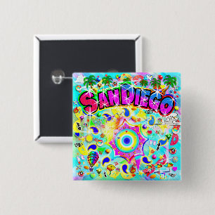 Badge Carré 5 Cm San Diego Mystic Dance 