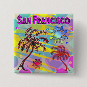 Badge Carré 5 Cm San Francisco Happy and Hope Button
