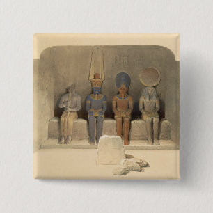 Badge Carré 5 Cm Sanctuaire du temple d'Abu Simbel, de "Egypte