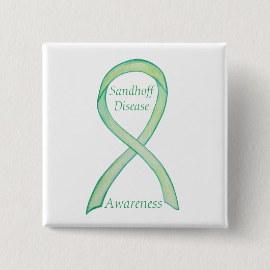 Badge Carré 5 Cm Sandhoff Maladie Sensibilisation Ruban Pins Person (Devant)