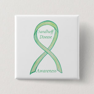 Badge Carré 5 Cm Sandhoff Maladie Sensibilisation Ruban Pins Person