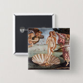 Badge Carré 5 Cm Sandro Botticelli - Naissance de Vénus (Devant & derrière)