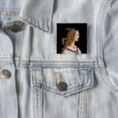 Badge Carré 5 Cm Sandro Botticelli - Portrait de Simonetta Vespucci (En situation)