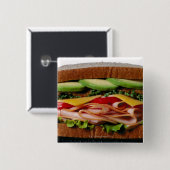 Badge Carré 5 Cm Sandwich empilé (Devant & derrière)