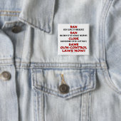 Badge Carré 5 Cm Sane Gun-Control Lois MAINTENANT! Bouton (En situation)