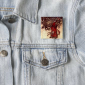 Badge Carré 5 Cm Santa Claus Arthur Rackham (En situation)