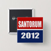 BADGE CARRÉ 5 CM SANTORUM 2012 (Devant & derrière)