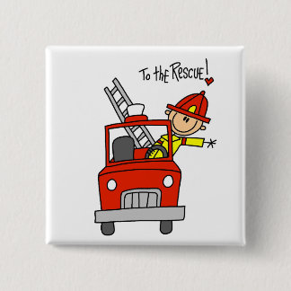 Badge Carré 5 Cm Sapeur-pompier aux T-shirts et aux cadeaux de