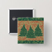 Badge Carré 5 Cm Sapin de Noël vert (Devant & derrière)