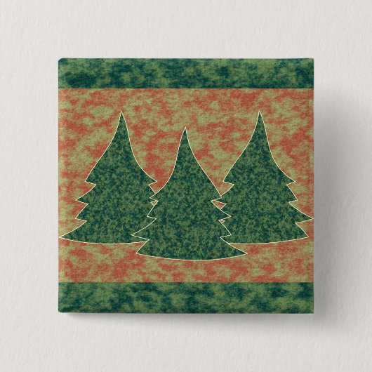 Badge Carré 5 Cm Sapin de Noël vert (Devant)
