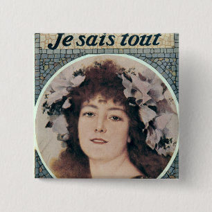 Badge Carré 5 Cm Sarah Bernhardt dans Gismonda