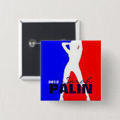 Badge Carré 5 Cm Sarah Palin 2012 (Devant & derrière)