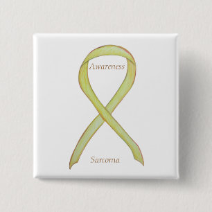 Badge Carré 5 Cm Sarcoma Yellow Awareness Ruban Personnalisé Pin